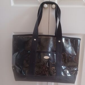 COACH CLEAR TOTE w/ Glitter Accent PVC and Canvas 🤩19 X 11 EUC